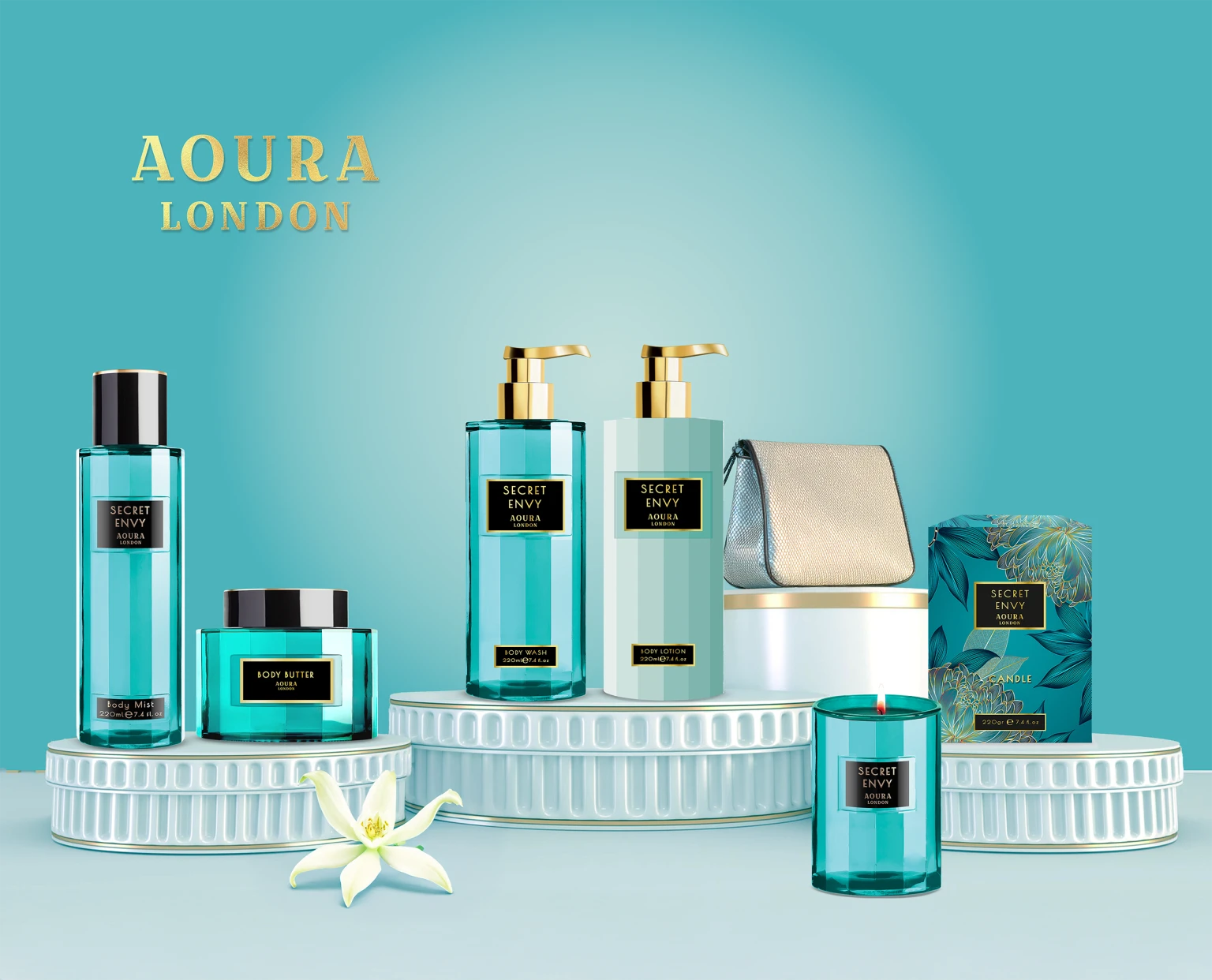 Bath and Body Product Packaging Design for Aura Bath & Body