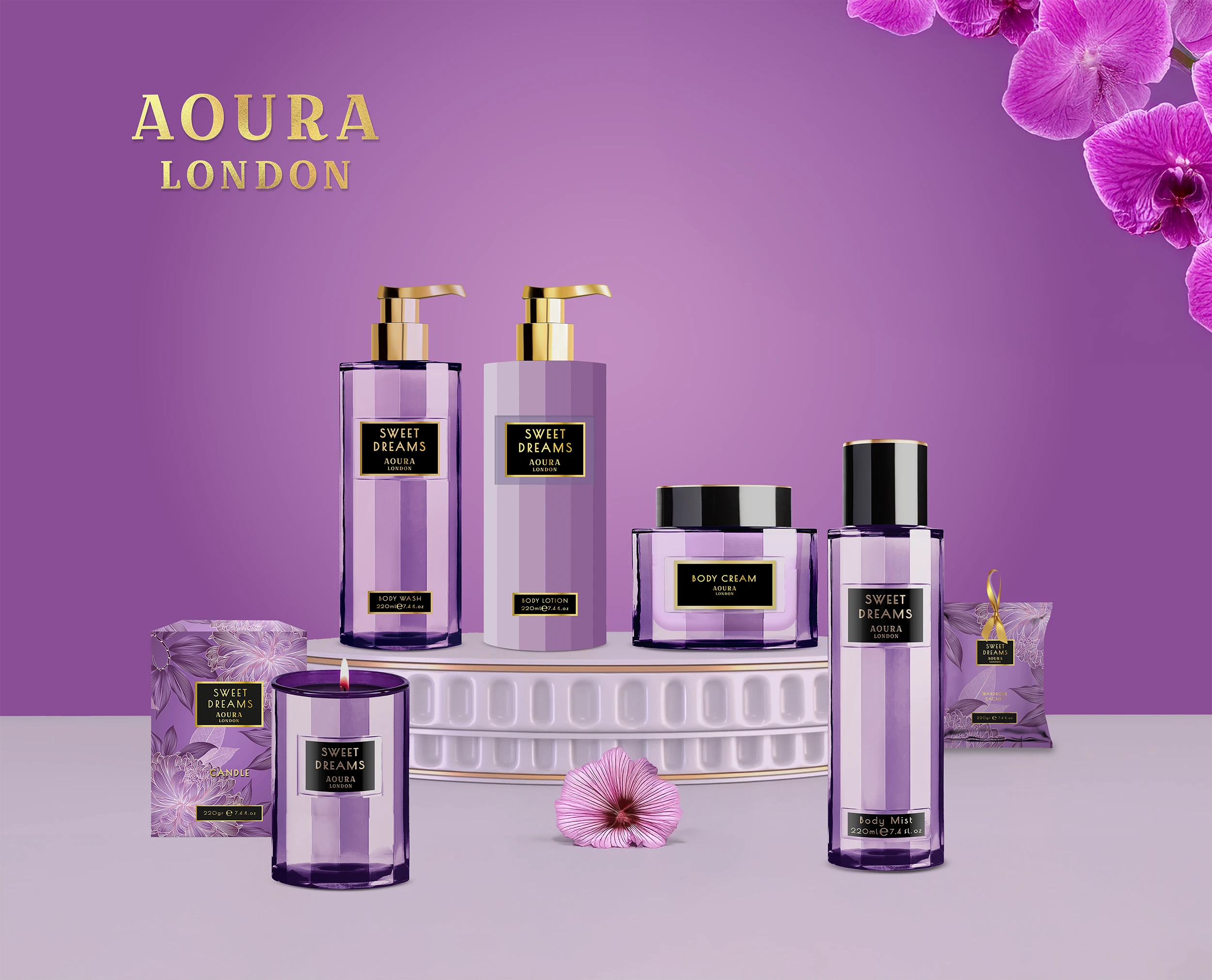 Bath and Body Product Packaging Design for Aura Bath & Body