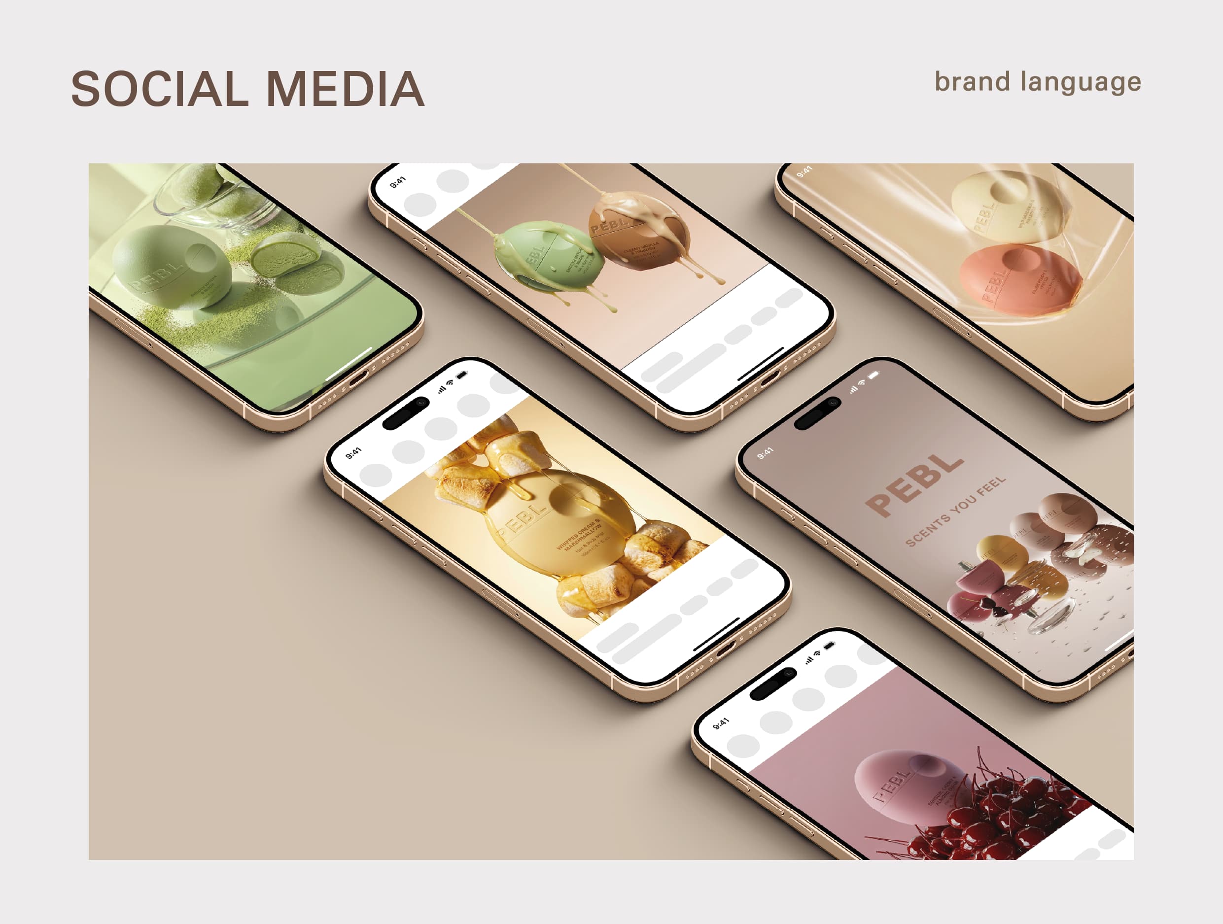 PEBL hair mist social media design by Fatima Itsumi